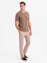 Ombre Clothing Herren-Strickhemd mit feiner Textur - hellbraun