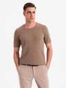 Ombre Clothing Herren-Strickhemd mit feiner Textur - hellbraun