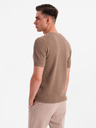 Ombre Clothing Herren-Strickhemd mit feiner Textur - hellbraun