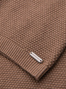 Ombre Clothing Herren-Strickhemd mit feiner Textur - hellbraun
