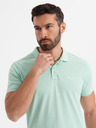 Ombre Clothing Baumwoll-Poloshirt aus Piqué-Strick - minze