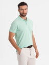 Ombre Clothing Baumwoll-Poloshirt aus Piqué-Strick - minze