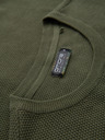 Ombre Clothing Herren-Strickhemd mit feiner Textur - olivgrün