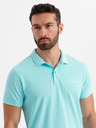 Ombre Clothing Baumwoll-Poloshirt aus Piqué-Strick - blau
