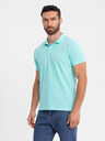 Ombre Clothing Baumwoll-Poloshirt aus Piqué-Strick - blau