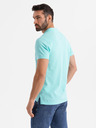 Ombre Clothing Baumwoll-Poloshirt aus Piqué-Strick - blau