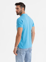 Ombre Clothing Baumwoll-Poloshirt aus Piqué-Strick - hellblau
