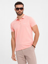 Ombre Clothing Baumwoll-Poloshirt aus Piqué-Strick - rosa