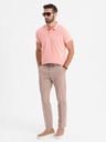 Ombre Clothing Baumwoll-Poloshirt aus Piqué-Strick - rosa