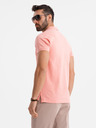 Ombre Clothing Baumwoll-Poloshirt aus Piqué-Strick - rosa