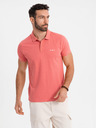 Ombre Clothing Baumwoll-Poloshirt aus Piqué-Strick - koralle