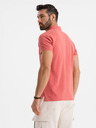 Ombre Clothing Baumwoll-Poloshirt aus Piqué-Strick - koralle