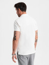 Ombre Clothing Baumwoll-Poloshirt aus Piqué-Strick - creme