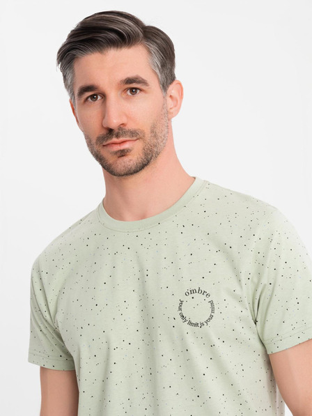 Ombre Clothing Herren-Baumwoll-T-Shirt mit Druck und rundem Ausschnitt - mint
