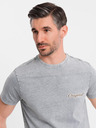 Ombre Clothing Baumwoll-T-Shirt mit Druck auf Brust und Rücken - grau