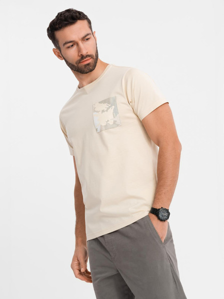 Ombre Clothing Herren-Baumwoll-T-Shirt mit Brusttaschendruck - türkis
