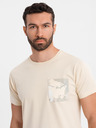 Ombre Clothing Herren-Baumwoll-T-Shirt mit Brusttaschendruck - türkis