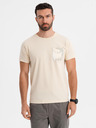Ombre Clothing Herren-Baumwoll-T-Shirt mit Brusttaschendruck - türkis