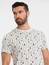 Ombre Clothing Baumwoll-T-Shirt mit Aufdruck und Rundhalsausschnitt - creme