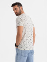Ombre Clothing Baumwoll-T-Shirt mit Aufdruck und Rundhalsausschnitt - creme