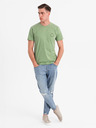 Ombre Clothing Herren-Baumwoll-T-Shirt mit Aufdruck und Rundhalsausschnitt - grün