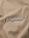 Ombre Clothing Baumwoll-T-Shirt mit Brust- und Rückendruck - dunkel beige