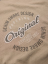 Ombre Clothing Baumwoll-T-Shirt mit Brust- und Rückendruck - dunkel beige