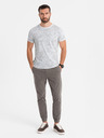 Ombre Clothing Herren-gemustertes Baumwoll-T-Shirt kurzärmelig - weiß