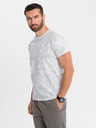 Ombre Clothing Herren-gemustertes Baumwoll-T-Shirt kurzärmelig - weiß