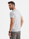 Ombre Clothing Herren-gemustertes Baumwoll-T-Shirt kurzärmelig - weiß