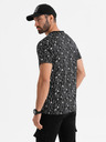 Ombre Clothing Baumwoll-T-Shirt mit Aufdruck und Rundhalsausschnitt - schwarz