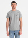Ombre Clothing Herren-Baumwoll-T-Shirt mit Aufdruck und Rundhalsausschnitt - hellgrau
