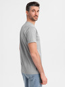 Ombre Clothing Herren-Baumwoll-T-Shirt mit Aufdruck und Rundhalsausschnitt - hellgrau
