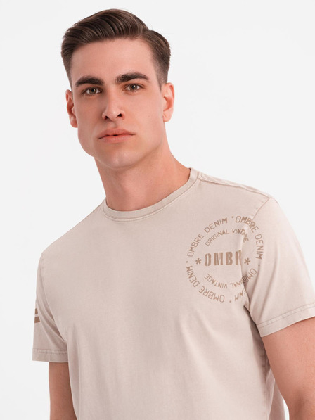 Ombre Clothing Baumwoll-T-Shirt mit Aufdruck und Rundhalsausschnitt - schwarz