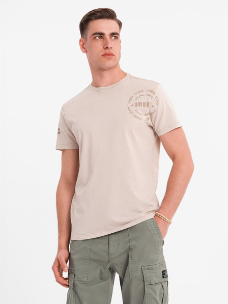 Ombre Clothing Baumwoll-T-Shirt mit Aufdruck und Rundhalsausschnitt - schwarz
