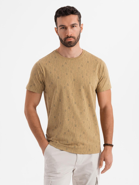 Ombre Clothing Baumwoll-T-Shirt mit Aufdruck und Rundhalsausschnitt - dunkel olivgrün