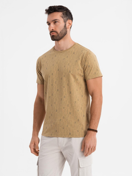 Ombre Clothing Baumwoll-T-Shirt mit Aufdruck und Rundhalsausschnitt - dunkel olivgrün