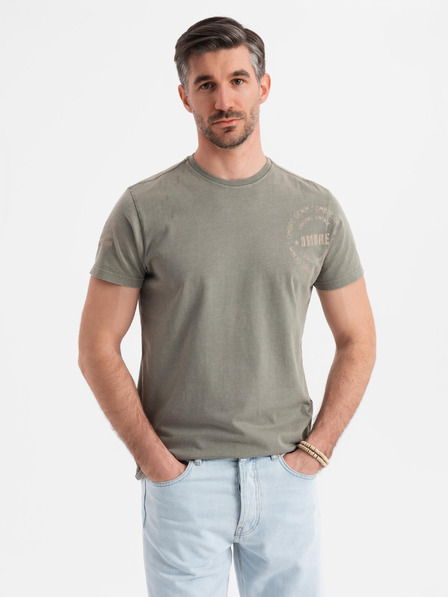 Ombre Clothing Baumwoll-T-Shirt mit Aufdruck und Rundhalsausschnitt - schwarz