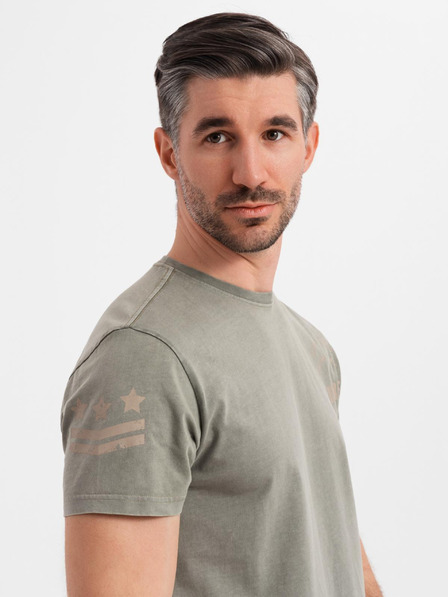 Ombre Clothing Baumwoll-T-Shirt mit Aufdruck und Rundhalsausschnitt - schwarz