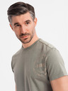 Ombre Clothing Baumwoll-T-Shirt mit Aufdruck und Rundhalsausschnitt - schwarz