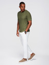 Ombre Clothing Herren-Strick-T-Shirt mit Struktur - olivgrün