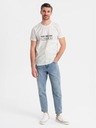 Ombre Clothing Herren-T-Shirt mit Aufdruck und Rundhalsausschnitt - weiß