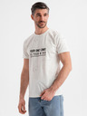 Ombre Clothing Herren-T-Shirt mit Aufdruck und Rundhalsausschnitt - weiß