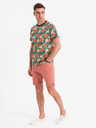 Ombre Clothing Herren-Baumwoll-T-Shirt mit Blumendruck - schwarz