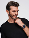 Ombre Clothing Herren-Strick-T-Shirt mit Struktur - schwarz