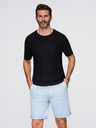 Ombre Clothing Herren-Strick-T-Shirt mit Struktur - schwarz