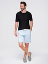Ombre Clothing Herren-Strick-T-Shirt mit Struktur - schwarz