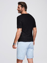 Ombre Clothing Herren-Strick-T-Shirt mit Struktur - schwarz