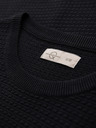 Ombre Clothing Herren-Strick-T-Shirt mit Struktur - schwarz