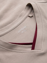 Ombre Clothing Herren-T-Shirt mit Kontrasteinsätzen und V-Ausschnitt - beige